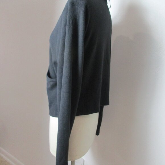 No Boundaries Sweater Womens 2XL‎ Black Knitted Stretch Long Sleeve Wrap V-Neck - Picture 3 of 6